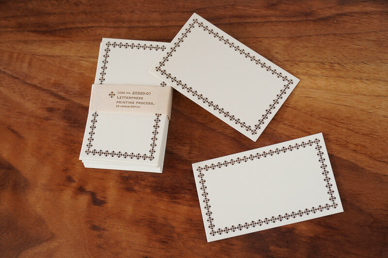 Letterpress memo card 50pcs (brown)
