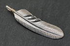 Large Silver Feather Pendant (w/ gold coil)