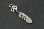 Four Corner Silver Feather Pendant
