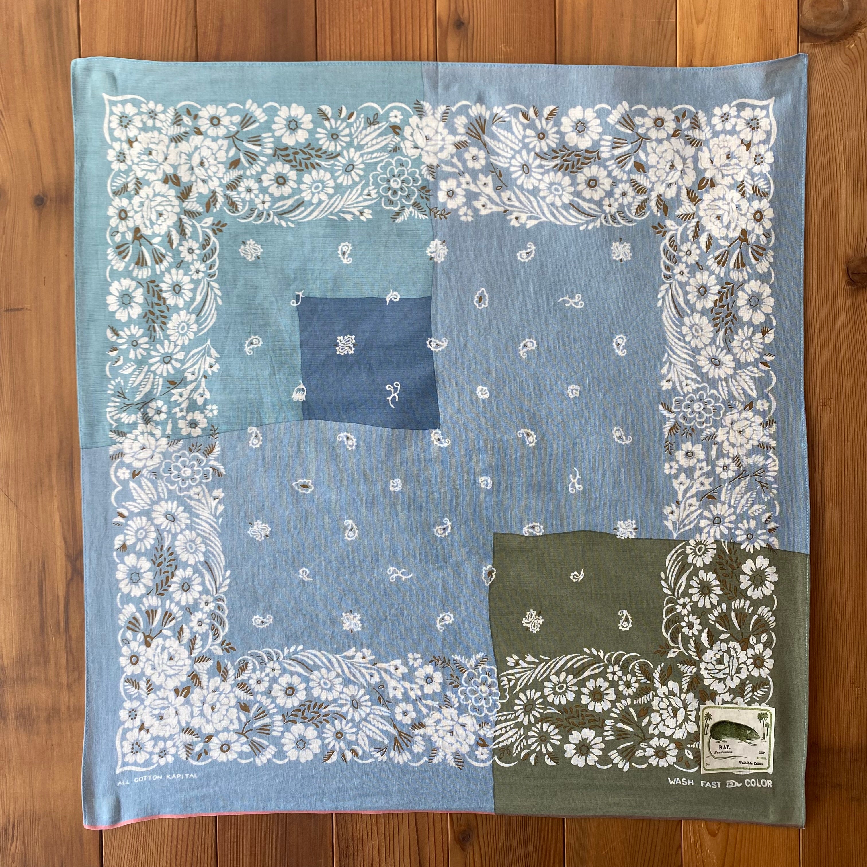 Kapital Garden Patchwork Bandana - Sax