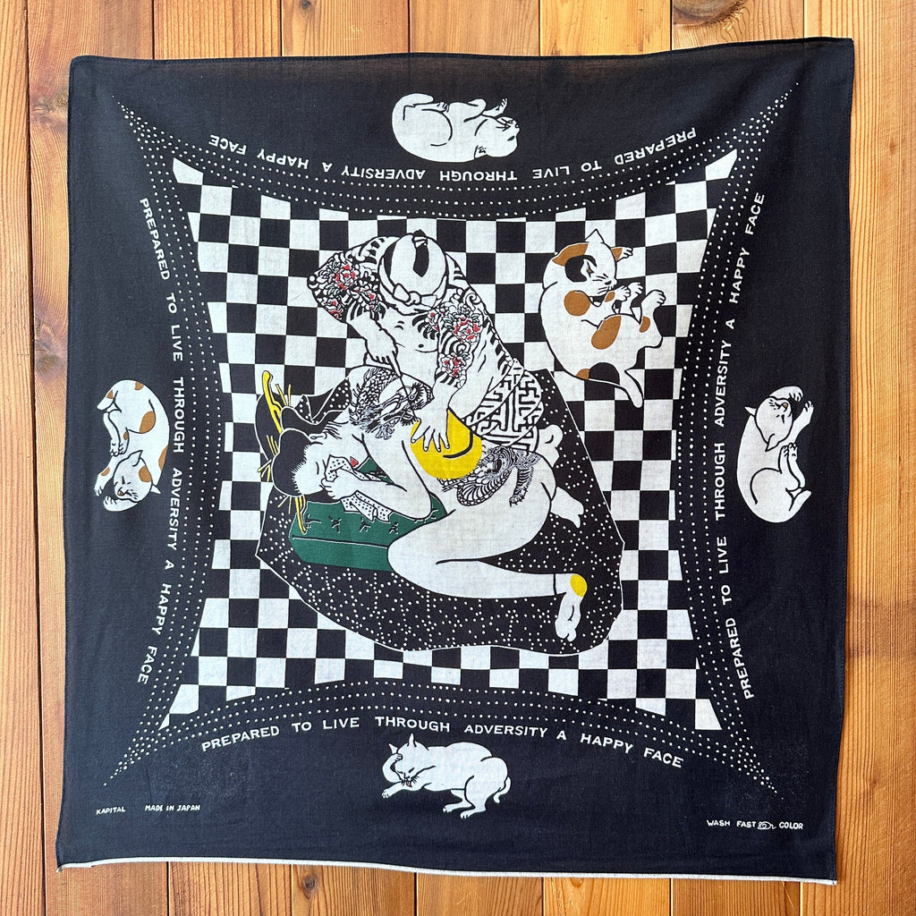 Kapital RAINBOWY 'no woman no cry' (CHECKERED) Bandana