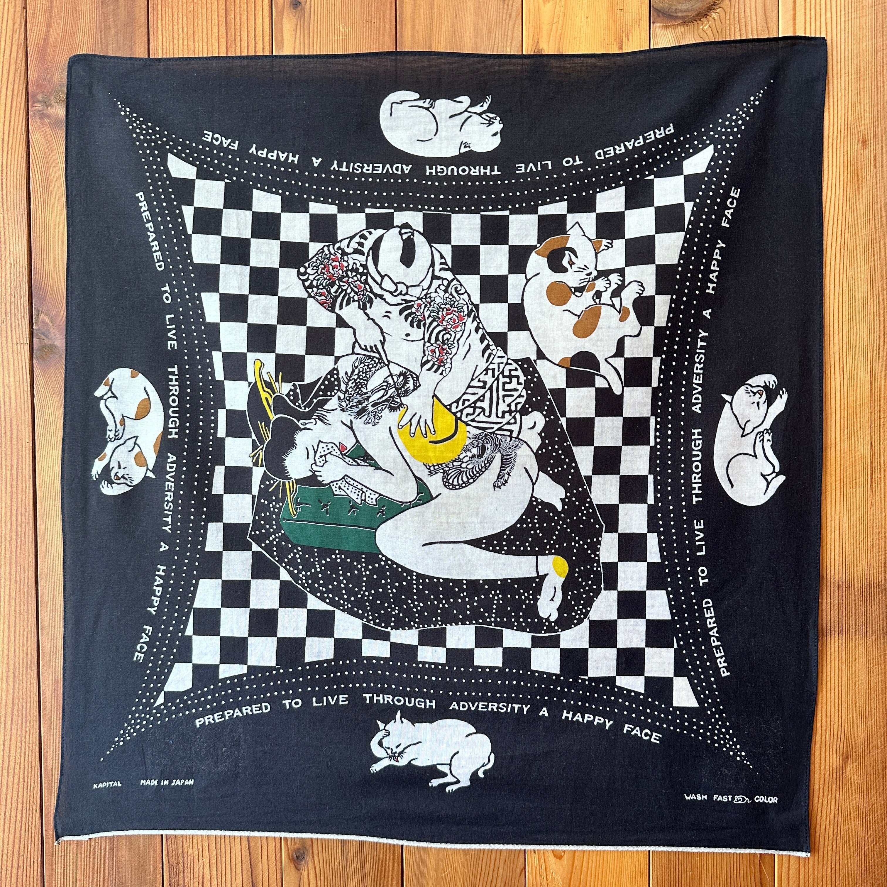 Kapital RAINBOWY 'no woman no cry' (CHECKERED) Bandana