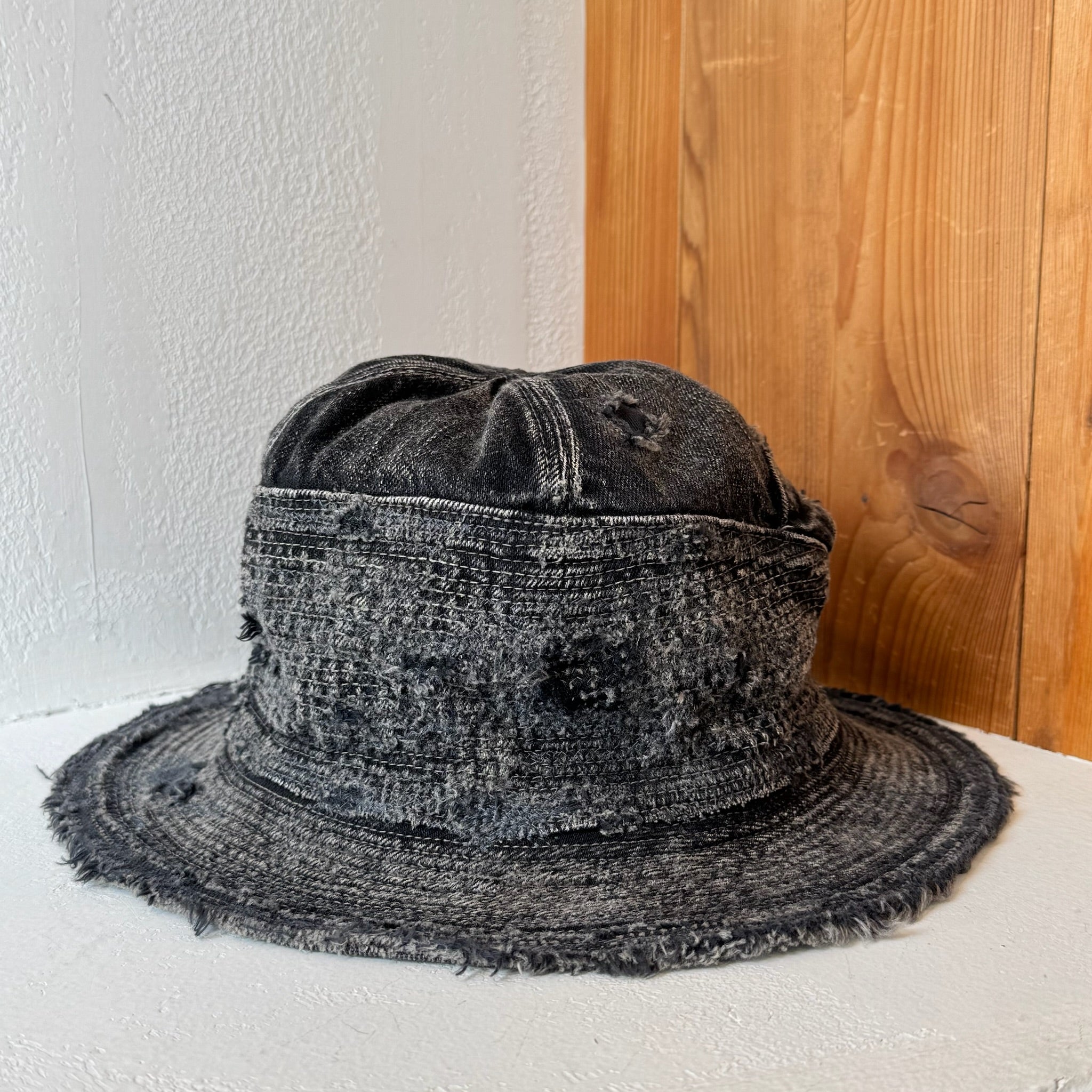 Kapital 11.5oz old man and sea crash BLK Denim Hat