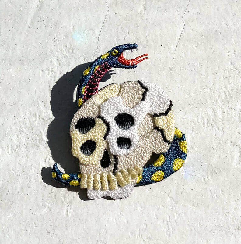 Kapital 3D Embroidered Pin Badge (Rain Skull)K2110XG526
