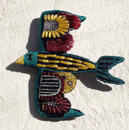 Kapital 3D Embroidered Pin Badge, Swallow